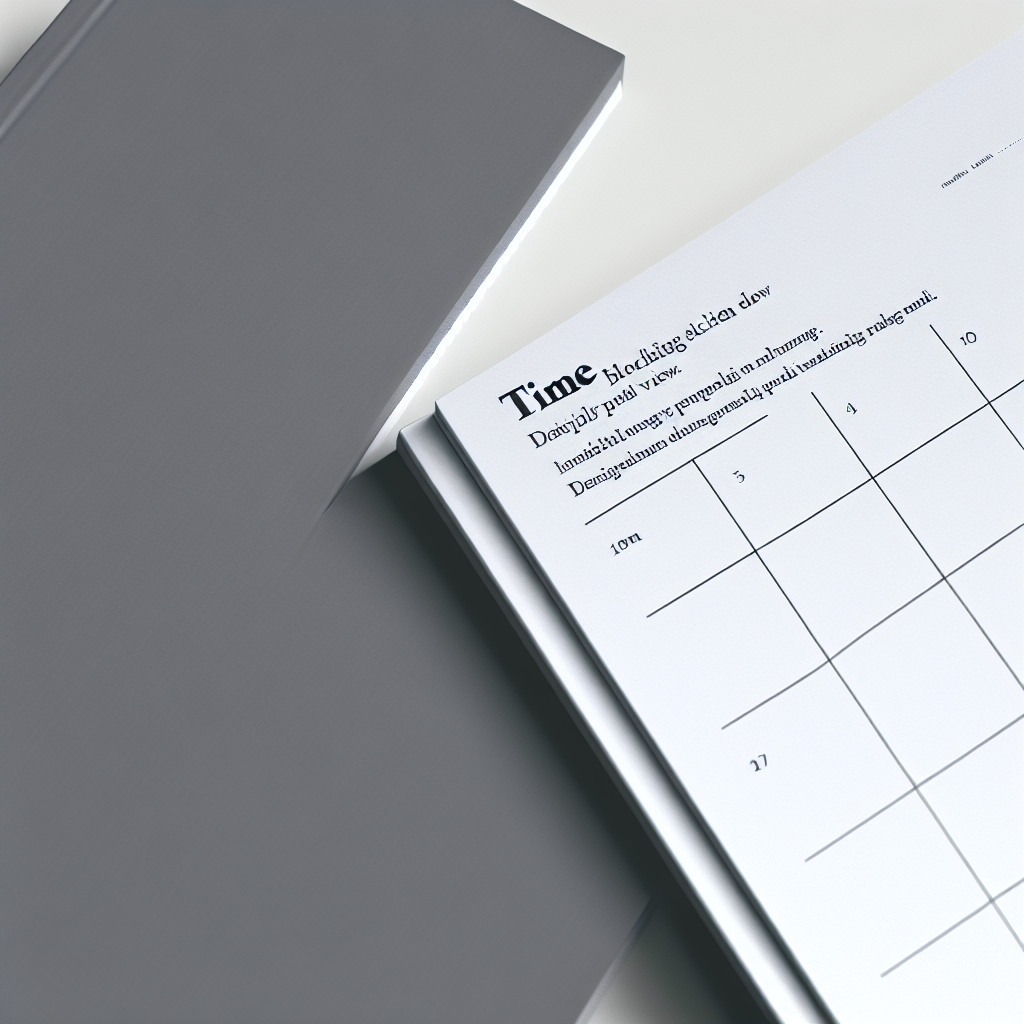 Time blocking schedule